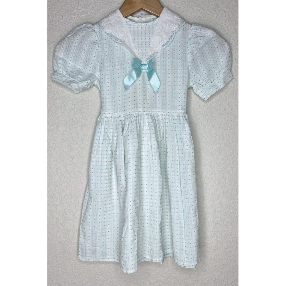 Vintage St Michael Floral Smocked Girls Dress 5yr Cottage Tea Party Victorian